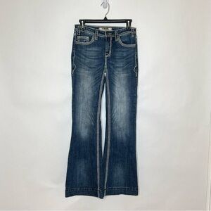 Rock & Roll Mid Rise Western Trouser (leg opening) Size 24/34 Denim Jean